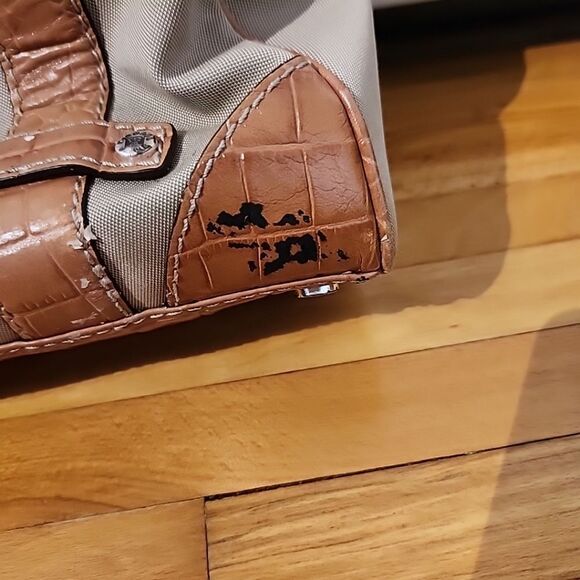 Vtg Michael Buckle Flap Hobo Shoulder Bag Purse Camel Saddle Y2k READ DAMAGE - Picture 8 of 15